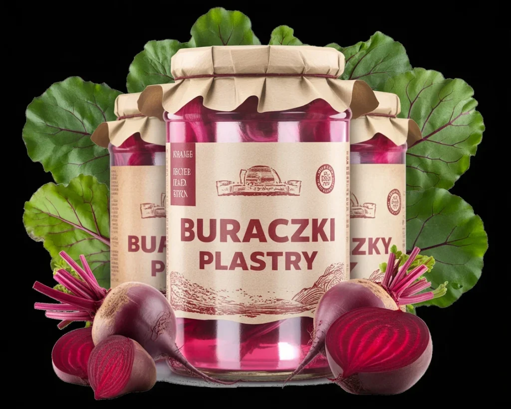 Zdrowe buraczki polskie w słoiku od Dworek 1905, idealne do tradycyjnych potraw.