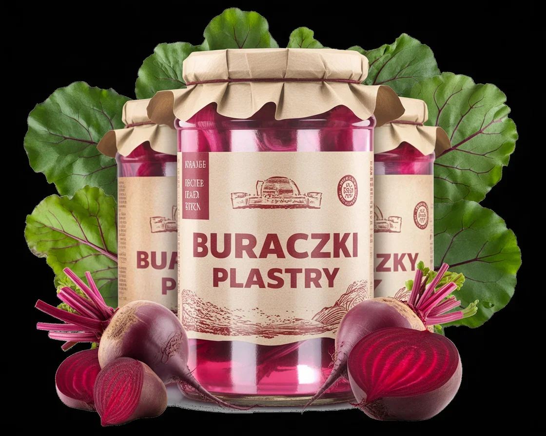 Zdrowe buraczki polskie w słoiku od Dworek 1905, idealne do tradycyjnych potraw.