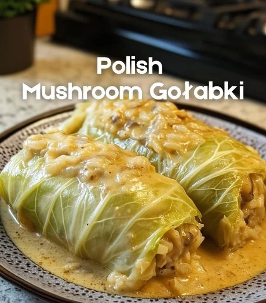 Gołąbki z grzybami - danie inspirowane tradycyjną polską kuchnią.
