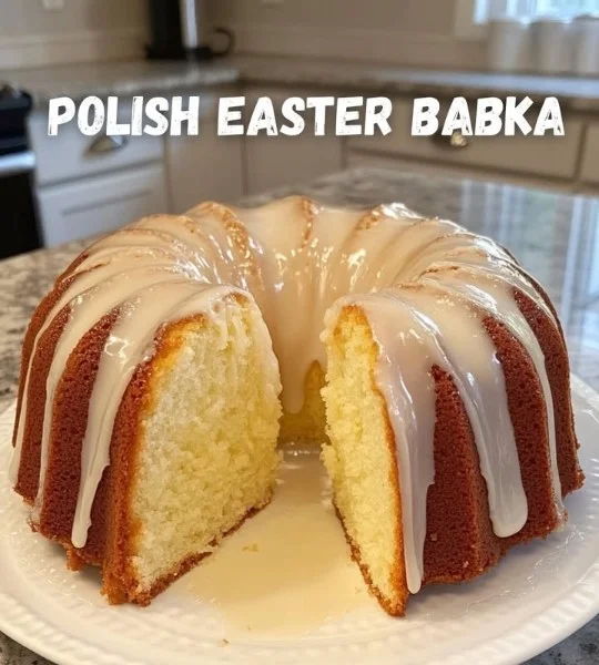 Klasyczna Babka Wielkanocna waniliowa na stole