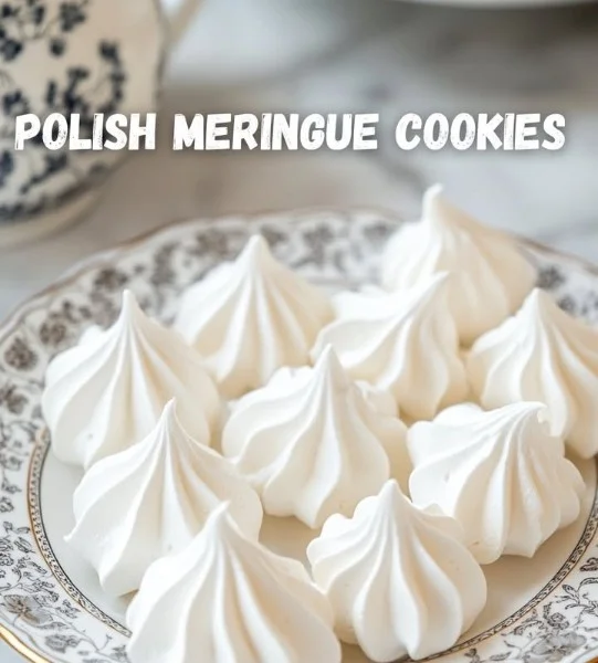 Pyszne Polskie Bezy na talerzu z dekoracjami.