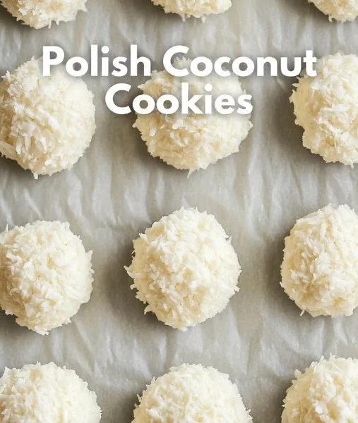Pyszne polskie ciasteczka kokosowe na talerzu