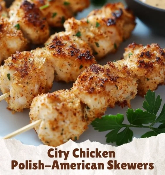 Polsko-amerykański kurczak miejski na talerzu, soczysty i pełen smaku.