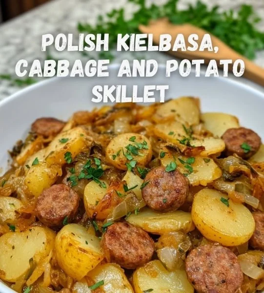 Prosta Polska Kiełbasa z ziemniakami i kapustą na patelni