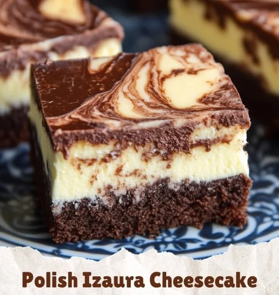 Pyszne polskie ciasto serowe Izaura na talerzu z owocami